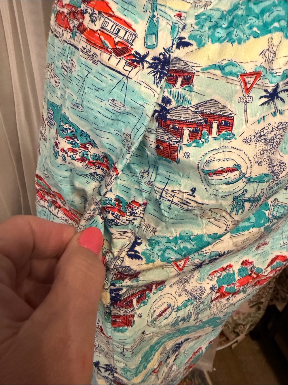 Vineyard Vines Tropical Mini Skirt in Aqua, Navy & Coral - Picture 4 of 9